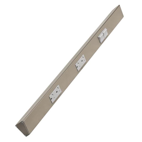30" 20 amp 120 volt Satin Nickel 2 Single Pole Switch/Receptacle Combination Power Strip